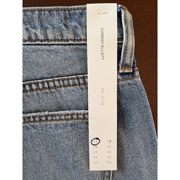 Current/Elliott NWT The Turnt Fling Studded Cuff Straight Crop Jeans Size 23 - Picture 4 of 13